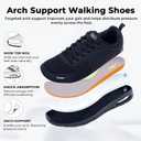 Women Wide Toe Box Shoes Arch Support Walking Sneakers - Orthotic Plantar Fasciitis Shoes, Tennis Running Sneakers for Standing All Day
