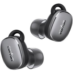 EarFun Free Pro 3 Noise Cancelling Wireless Earbuds, Hi-Res Sound, Snapdragon Sound with Qualcomm aptX Adaptive, 6 Mics ENC, Bluetooth 5.3 Earbuds, Multipoint Connection, Custom App, Wireless Charge (Brown Black)