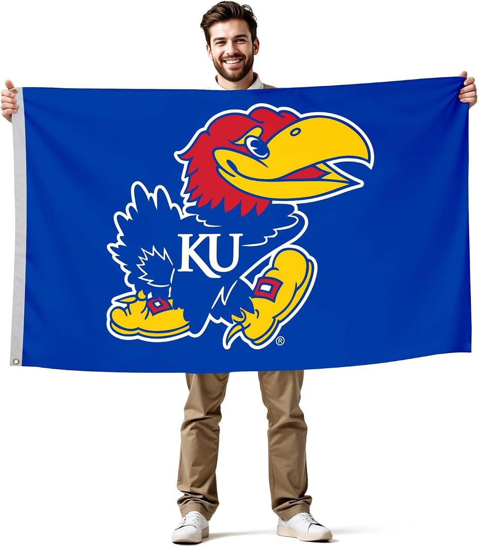 Kansas Jayhawks College Sports Printed Flag - NCAA Licensed - Nylon - School Banner (Blue) (3' x 5')