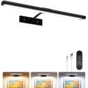 EZVALO Picture Light for Wall, 4800mAh Rechargeable Wireless Lights, 16'' Dimmable with IR Remote Magnetic LED Art Painting Light with 3 Color Temps, Display for Gallery, Living Room, Bedroom