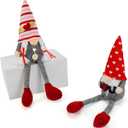 2 Pcs Valentines Day Gnomes Plush Ornaments Handmade Swedish Tomte Mr and Mrs Couple Gnome Long Dangled Legs Gnomes Valentine Day Gifts Home Decorations