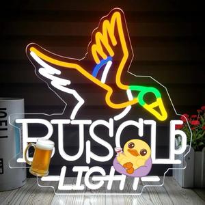 Duck Beer Neon Wall Decor, USB Neon Sign Dimmable, Bar, Relax! LED Sign, Neon Light Suitable for Men's Bar, Pub, Party, Shop, USB Powered Sign Light, Ideal Gift