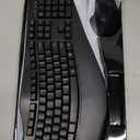 Wireless Keyboard and Mouse Combo, 2.4G Full Size Wave Keys Ergonomic Keyboard with Wrist Rest and 3-Level DPI Adjustable Wireless Ergonomic Mouse for Windows, Mac OS Desktop/Laptop/PC(Black)