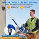 Handheld Cable Puller - Drill Powered Wire Tugger with 1000lb Pulling Force - Features Adjustable Telescoping Boom Arm & Universal Conduit Head - Heavy Duty Electrician Tool for 1/2" to 4" Wire Runs