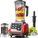 H-Duka 1800W Smoothie Blender and Grinder Combo 70OZ Large Capacity Countertop Blenders for Kitchen High Speed Blender for Smoothies Ice Crushing Frozen Drinks Puree (Dark Red)