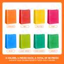 METAPRINT 48 Pcs Rainbow Paper Gift Bags with Handles in Bulk, 5.8x3.2x8.25 inch Small Kraft Paper Bags for Birthdays, Party Favors, Wedding (8 Colors)