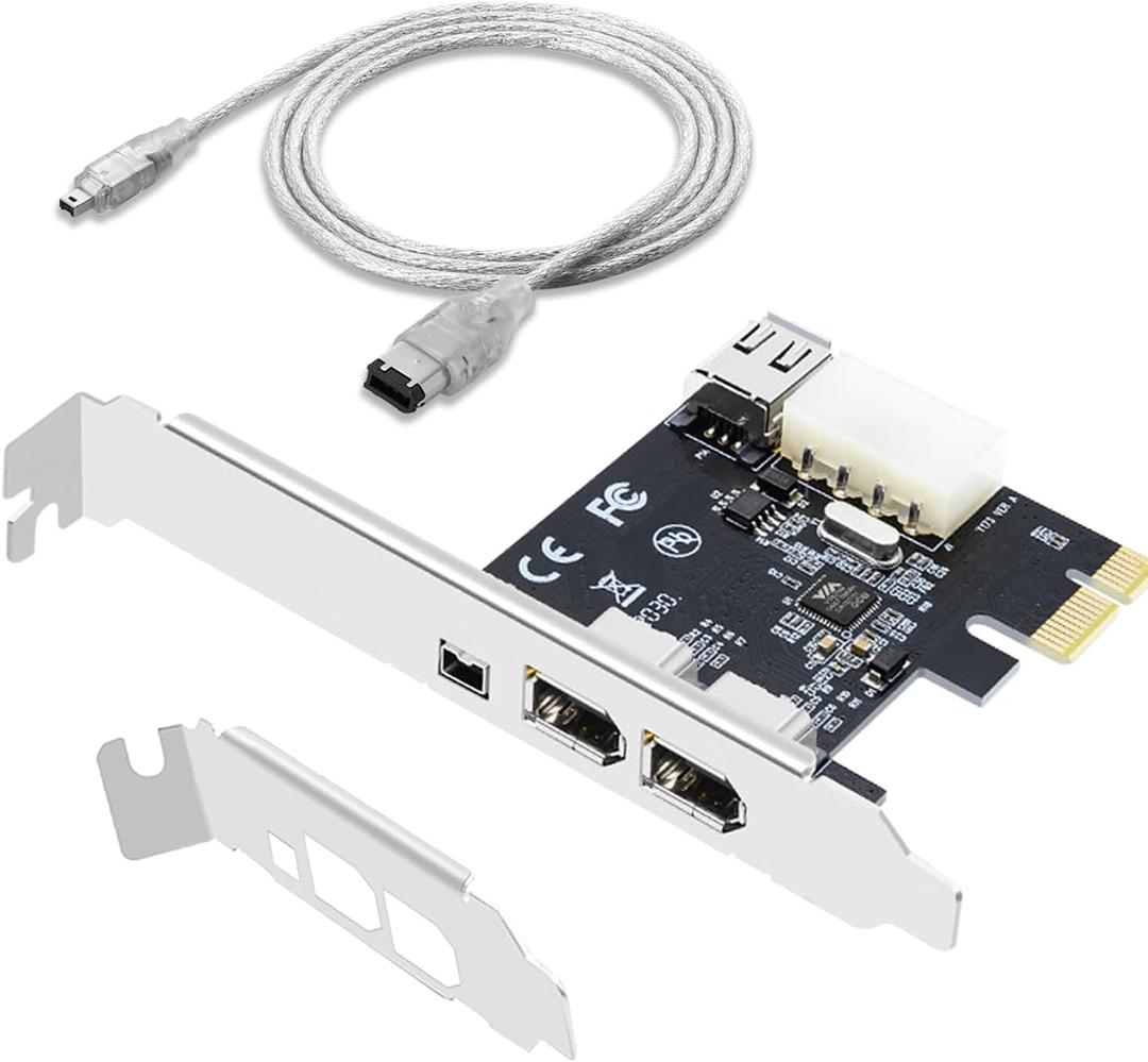 Firewire Card,Internal Firewire Port Cards,1394A PCIE 4-Ports FireWire 400 Expansion Card for Windows Desktop PCs