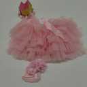 BGFKS Baby Girls Soft Tutu Skirt with Diaper Cover,1st Birthday Party Tutu Skirt Sets M