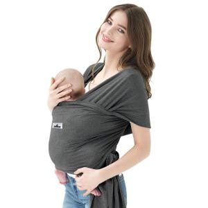 Baby Wraps Carrier, Jeroray Baby Carrier,Hands Free Infant Carrier, Lightweight,Breathable,Softness,Heather Grey