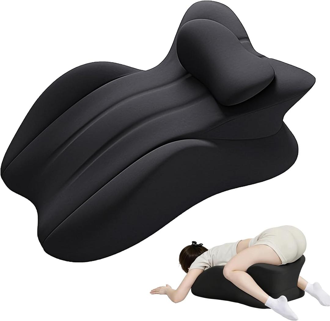 Mavnaiiz Memory Foam Wedge Pillow, 27° Angled Ergonomic Contoured Intimacy Couples Positioning Pillow for Reading, Back & Neck Support, Multi-Functional Body Support Cushion with Removable Cover