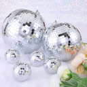 Large Mirror Disco Ball Bright Hanging Disco Ball: 6 Pcs Silver Reflective Mirror Ball - Disco Party 70s Ballroom Dance Music Festivals Decoration (10'', 8'', 3.2'')