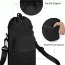 sportsnew Water Bottle Holder with Strap, 32 OZ Water Bottle Carrier Sling Bag with Adjustable Shoulder Strap Insulated Water-Resistant Water Bottle Bag for Walking Hiking, Patent Pending (Black)