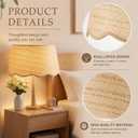 Boho Rattan Table Lamp Shade Scalloped Nightstand Bedside Accent Floor Lamp, 14" Top X 16" Bottom X 10" High