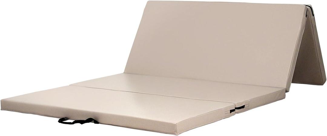 Gymnastics Mat Folding Stretch Mats 71"x39"x2" Exercise Muscle Training Children Play Horizontal Bar Mat Yoga Sports Soundproof Home Use (Greige/4-fold)