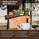 54 mm Bottomless Portafilter with Puck Screen, 3 Ears Espresso Portafilter Compatible with Breville Barista BES870XL Express Machines,Stainless Steel Porta filter and Rosewood Handle