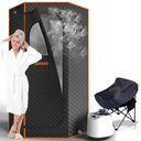 AgiiMan Portable Sauna Box, Portable Sauna for Home with 3L Steamer, Remote Control, Folding Chair and Mat, Full Size Personal Sauna Tent for Relaxation