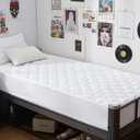 GRT Twin XL Mattress Protector Waterproof, 100% Waterproof Quilted Fitted Mattress Pad, Noiseless Hollow Cotton Mattress Cover, fits up to 18" Deep, Dust Proof White