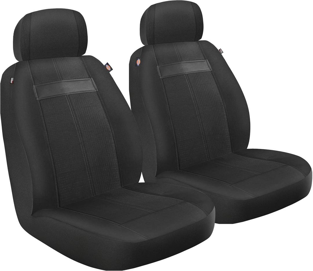 Dickies 2-Piece Ortega Truck Seat Covers, Tear-Resistant Seat Covers for Trucks  Black