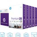 HP Papers | 8.5 x 11 Paper | Premium 28 lb | 5 Ream Case - 2500 Sheets | 100 Bright | Made in USA - FSC Certified | 205200C