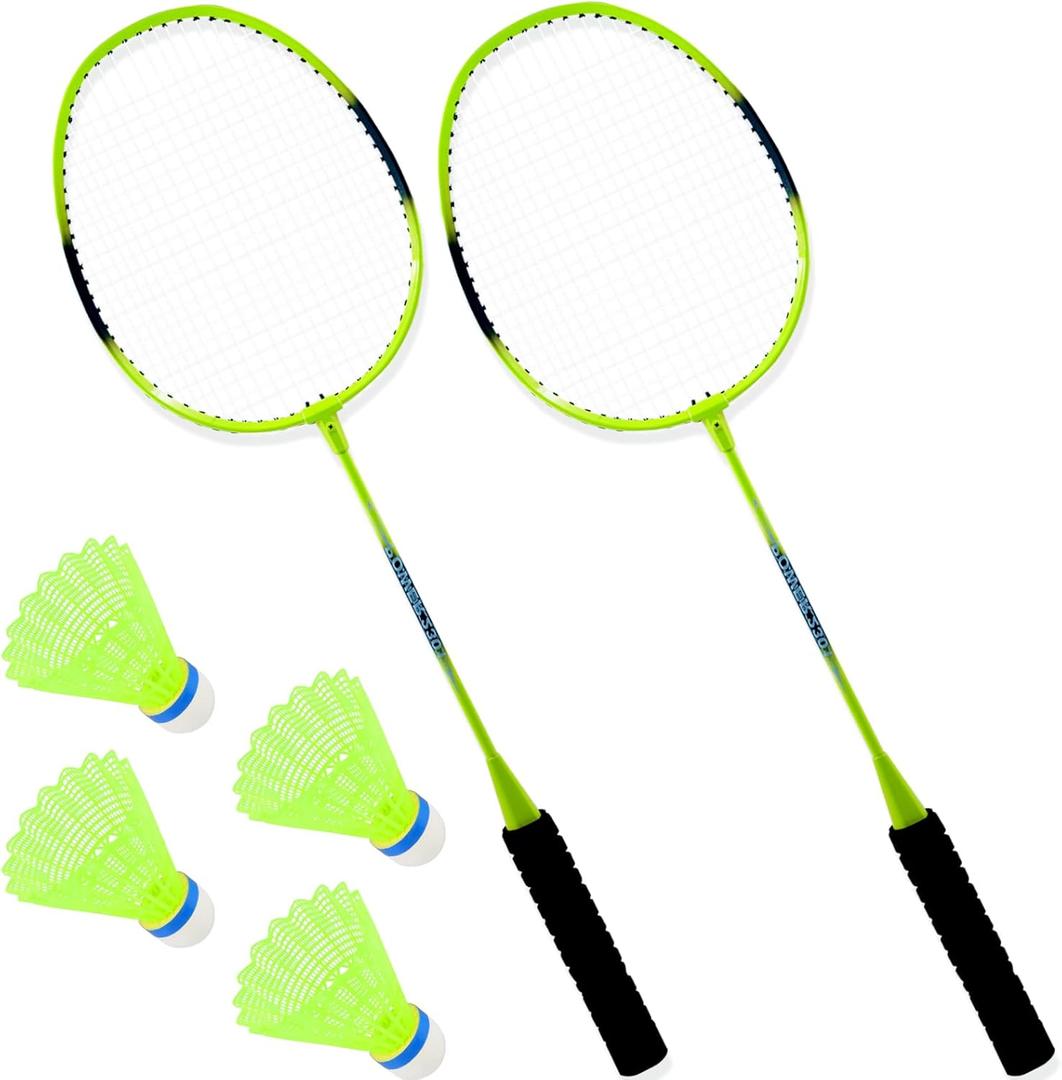 Badminton Racket Set of 2,Badminton Set with 4 Birdies Outdoor Yard Beach Lawn Camping Games for Adults Family Christmas Stocking Stuffers for Family Play