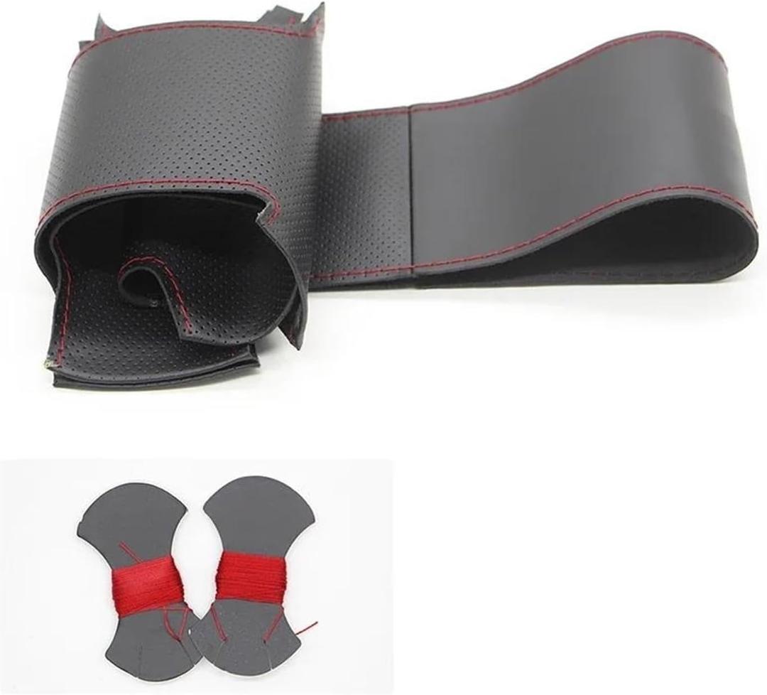 Auto Steering Wheel Cover for Clio 4 IV 2012-2016 for Captur 2013 2014 2015 2016 Car Steering Wheel Cover(White Thread)