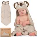 KeaBabies Hooded Baby Towel for Newborn - Viscose Derived from Bamboo Large Baby Bath Towels with Hood for Boys, Girls, Toddler, Extra Absorbent & Soft Newborn Bath Essentials (Koala, Regular)