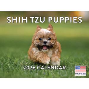 Shih Tzu Puppy Calendar 2026 Shitzu Monthly Wall Calender 12 Month | American Made In The USA