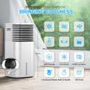 FLOWBREEZE 24" Windowless Portable Air Conditioner, 15H Timer&120Oscillation, 3-IN-1 Portable AC Unit with Remote, 2Gal Tank, 3 Modes & Speeds, Ultra-Quiet Ventless Swamp Cooler for HomeOffice, Milk