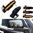 Riloer 2 pcs Driver Side + Passenger Side Smoke Lens Sequential Flowing Light, 1 Pair Mirror Turn Signal Light, 2011-2020 Compatible with Jeep Grand Cherokee WK2