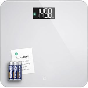 Greater Goods AccuCheck Digital Scale for Body Weight - Accurate Digital Bathroom Scale with High-Precision Sensors, Large Easy-to-Read Backlit Display, 400 lb Capacity, Auto Step-On (Gray)