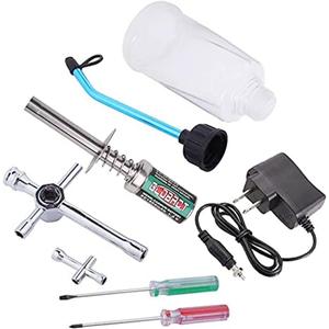 Globact RC Nitro Starter Glow Plug Igniter Charger Tools Fuel Bottle Combo for Redcat HSP Nitro Powered 1/8 1/10 RC Car