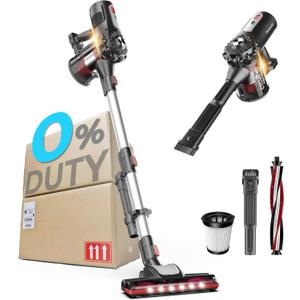 Roomie Tec Cordless Stick Vacuum Cleaner, Lightweight 2-in-1 Handheld with Powerful Suction, Rechargeable Battery, Bagless HEPA Filter & Self-Standing Design  Ideal for Floors, Cars & Home Cleaning