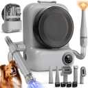 Pet Grooming Vacuum and Dryer for Dogs with 3L Large Canister, Dog Grooming Vacuum Able to Store All Attachments, Powerful 15000Pa Suction Dog Vacuum for Shedding Grooming, Grey