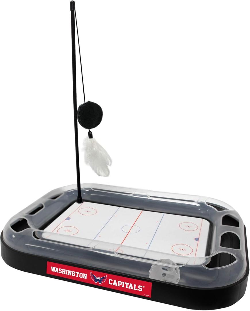 Pets First 5-in-1 NHL Washington Capitals Cat Scratcher Toy with Interactive Cat Ball Bell in Tracks