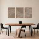 Abstract Line Wave Framed Canvas Wall Art Set, Geometric White Tan Art Painting, Modern Minimalism Wall Decor, Neutral Art Print for Living Room, Bedroom, Dining Room, Office-16 x24 x3
