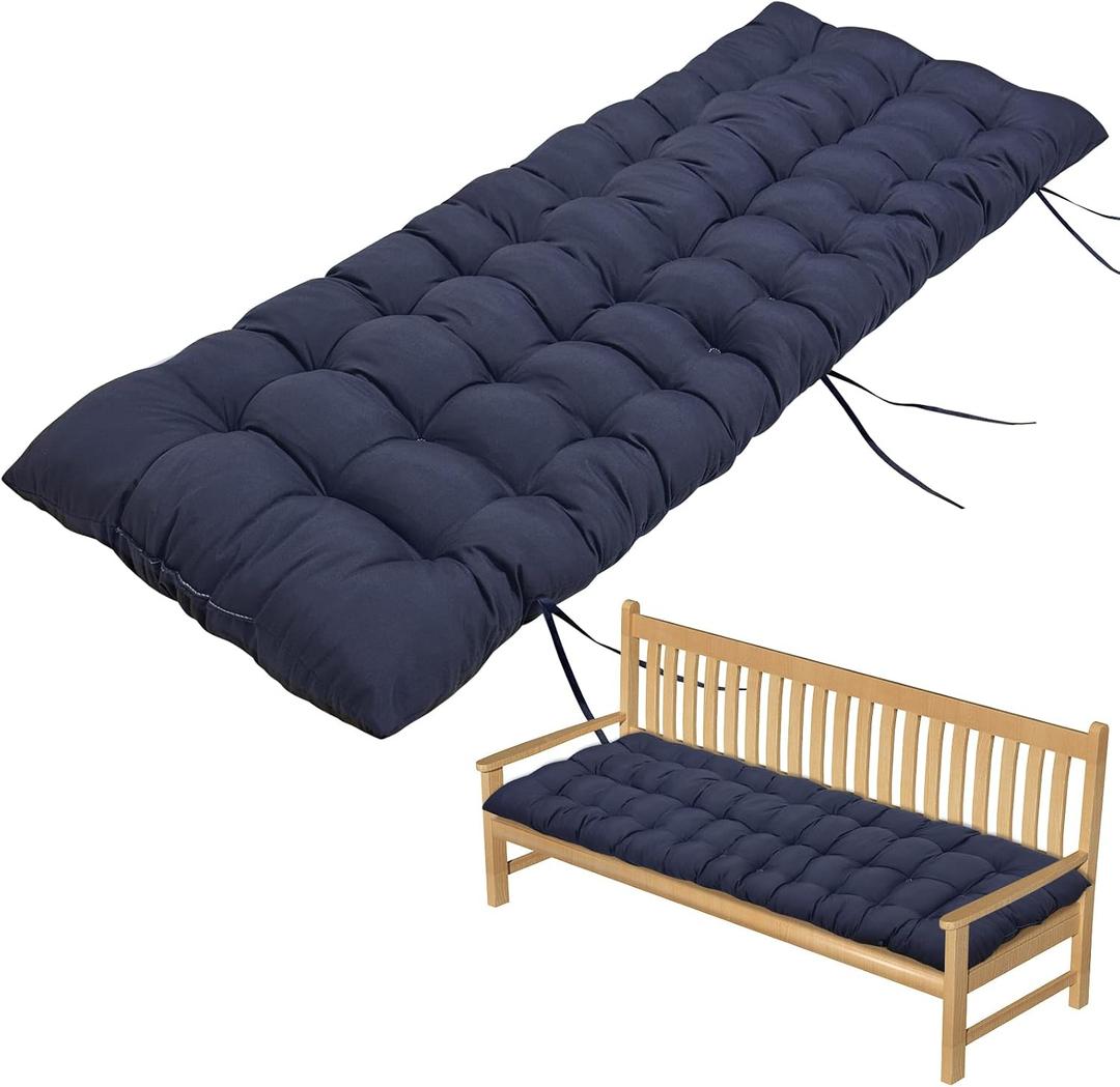 Bench Cushions for Outdoor Furniture 51'' X 20'' X 3 Tufted Outdoor Bench Cushion Waterproof 2 Seater Porch Swing Cushions for Patio, Park, Garden, Backyard