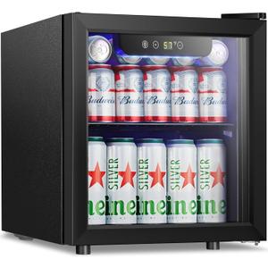 Antarctic Star Mini Fridge 12 Bottle 48 Can Beverage Refrigerator Cooler with Glass Door for Soda Drinks or Wine,Freestanding Beverage Fridge for Home and Bar with Adjustable Shelving, 1.3 Cu. Ft.