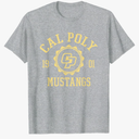 Cal Poly Mustangs Stamp Logo Officially Licensed Unisex-Adults & Kids T-Shirt, Gray,4 PCS, Small