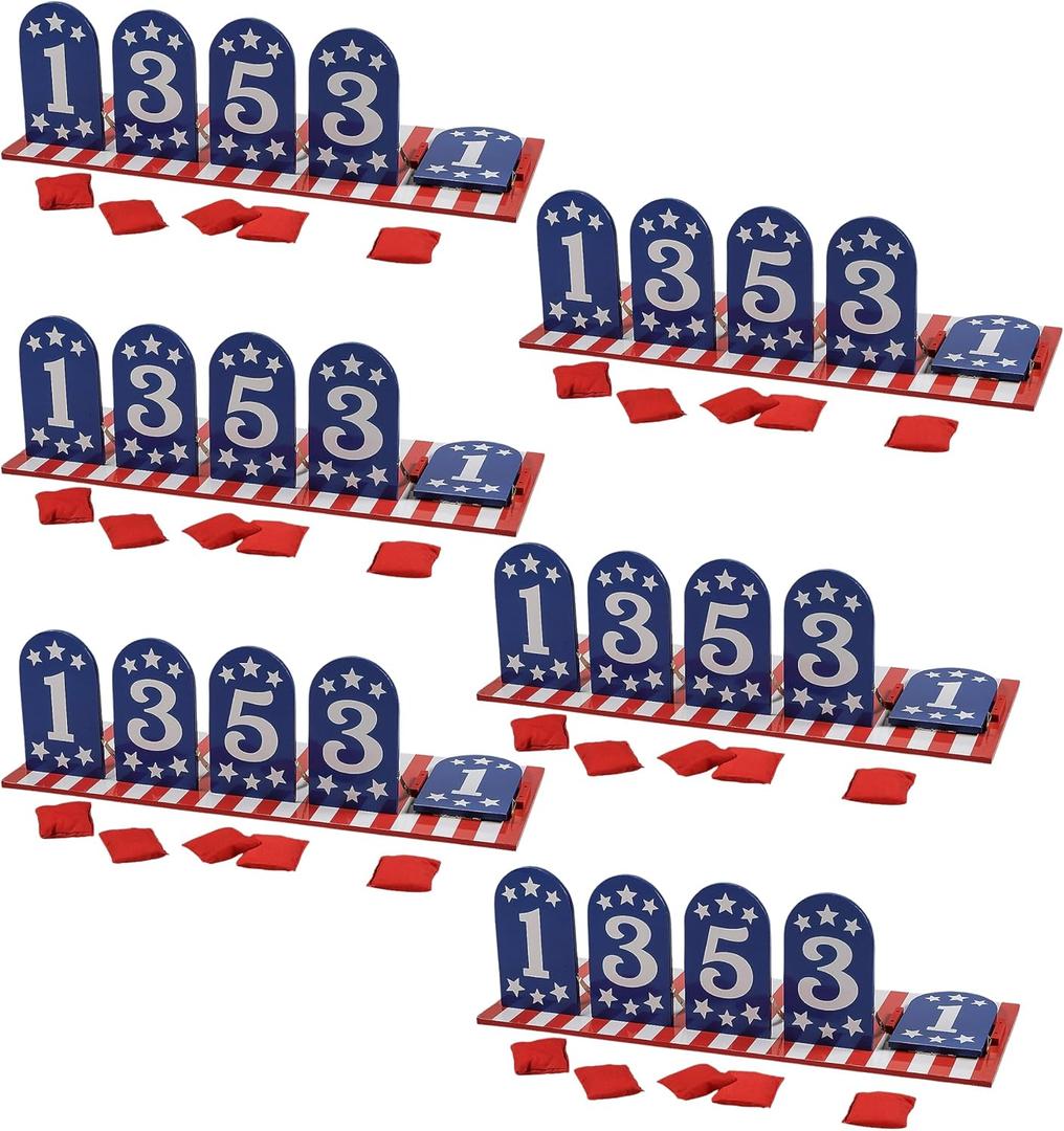 Fun Express Patriotic Bean Bag Toss Game - Set of 6