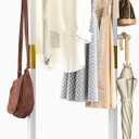 Clothing Rack for Hanging Clothes, White Freestanding Clothes Rack Heavy Duty, Small Hanging Rack Hall Tree, Very Sturdy Coat Rack Stand White USYD-201