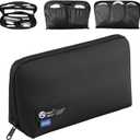 RIGHT AWAY Travel Tech PouchWaterproof Cord CaseElectronics Organizer Travel CaseCable Organizer Storage Bag For Phone, Charger, Accessories (Black,Medium)