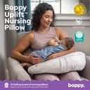 Boppy Uplift Nursing Pillow - Wedge Bottle & Breastfeeding Pillow to Reduce Spit-Up and Reflux Symptoms, with Body-Inclusive Opening and Belt, Baby Safety Alliance Verified - Cream Retro Squiggles