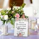 Memorial Table Sign for Wedding, We Know You Would Be Here Today If Heaven Wasn't So Far Away Wedding Sign, Wooden Wedding Decor Loving Memory Sign for Ceremony and Reception(Vivid Style)