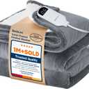 Bedsure Heated Blanket Throw Blanket - Fast Heating Electric Blanket, GentleSoft Flannel Heated Throw with 4 Time Settings, 6 Heating Settings, Warm Gifts for Grandma (50x60 inches, Grey)