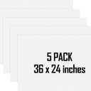 5 Pack 24 x 36 Inch Corrugated Plastic Sheet Blank Yard Signs Double Sided White Corrugated Poster Board Signs Thick Waterproof Lawn Sign for Indoor Outdoor Garage Sale Birthday Party Decor, Medium Signage