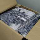 RELEANY Washable Area Rugs 8'x10' Non-Slip Modern Abstract Soft for Living Room Entryway Bedroom Nursery, Print Pattern, Black Navy Blue Gray