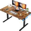 Agilestic Electric Standing Desk, 48 x 28 Inches Height Adjustable Desk, Sit Stand up for Work Office Home, Ergonomic Rising Computer Table with Memory Preset, Rustic Brown