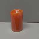 Christmas Decor Flameless LED Candles with Remote Control, 3"x 5"Battery Operated Pillar Real Wax with Timer for Christmas Decorations, Pumpkin Orange Candle