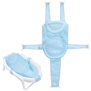 Colorlife Baby Bath Seat Support Net Infant Bathing Seat Support Mat, Adjustable Comfortable Non-Slip Five-Pointed Baby Shower Net Bathtub Sit Up Mesh for Newborn 0-12 Months-Blue(No Bathtub)
