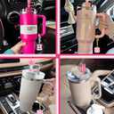 4 x Straw Cover for Stanley Cup Accessories - Unique Crystal Letter Charms for Stanley Cups, Cute Cup & Flower Silicone Straws Topper Covers for 30 & 40 0z Tumbler with Handle, 10mm 0.4in Straw Cap